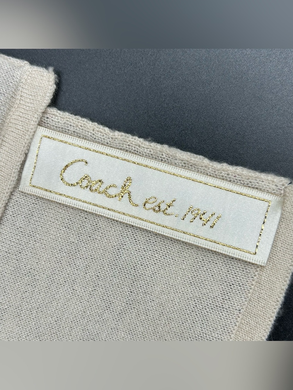 Coach EST 1941 Knit Winter Scarf Pink Green Navy Hearts Logo Womens Wrap - Picture 3 of 6